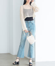 【3way】透かし編みニットカーディガンsdpal3564 ベージュ