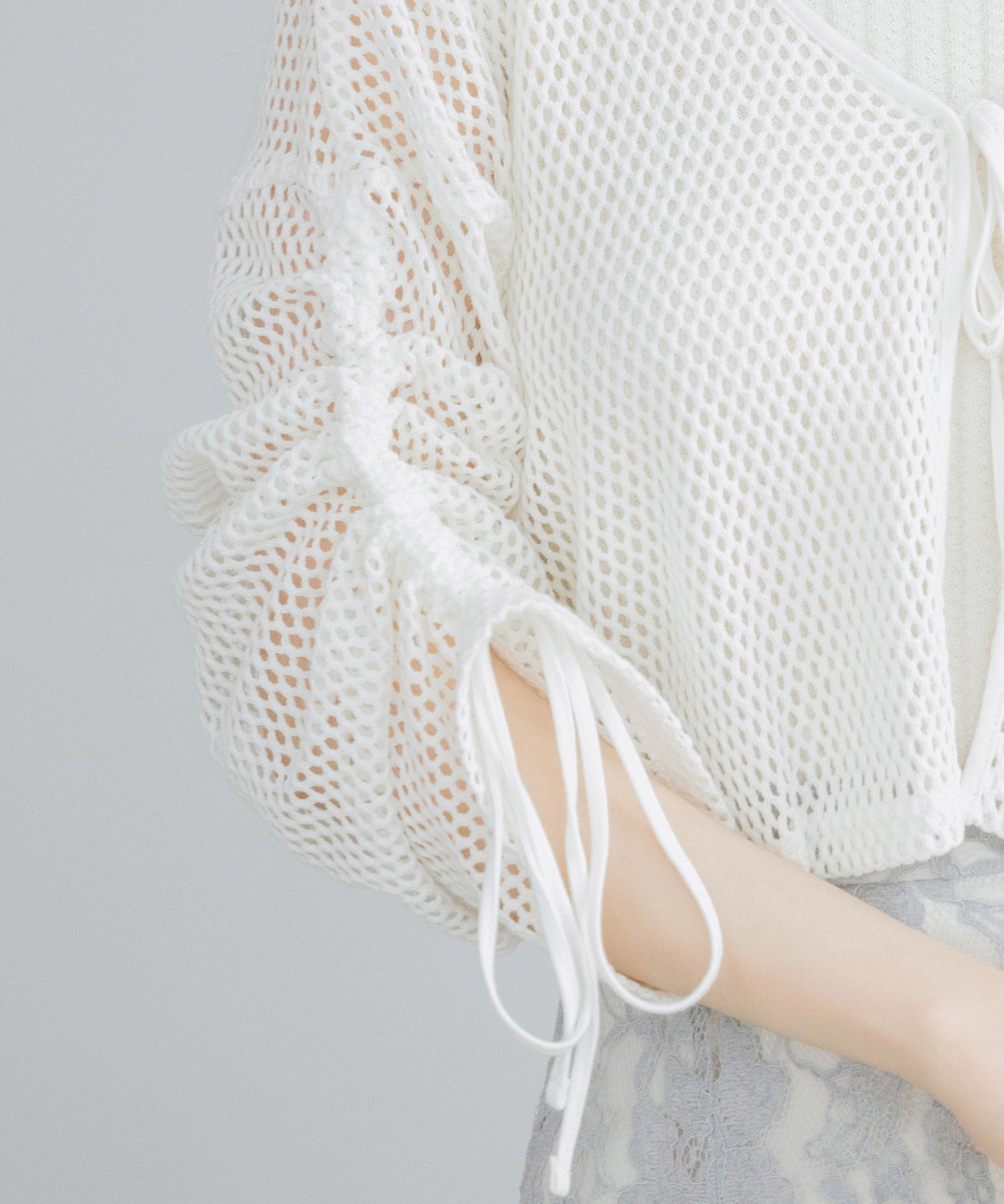 【3way】透かし編みニットカーディガンsdpal3564 ホワイト