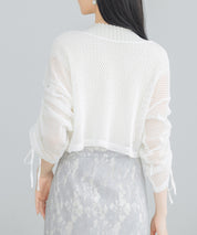 【3way】透かし編みニットカーディガンsdpal3564 ホワイト