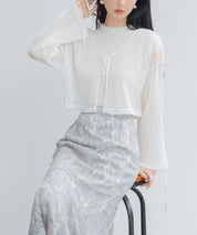 【3way】透かし編みニットカーディガンsdpal3564 ホワイト