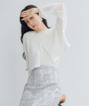 【3way】透かし編みニットカーディガンsdpal3564 ホワイト