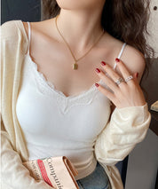 胸元レースカットソーキャミソールsdpal6158 ホワイト