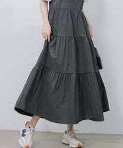 ふんわり広がるディアードキャミワンピースsdpal6213 チャコール