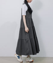 ふんわり広がるディアードキャミワンピースsdpal6213 チャコール