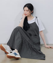 ふんわり広がるディアードキャミワンピースsdpal6213 チャコール