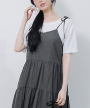 ふんわり広がるディアードキャミワンピースsdpal6213 チャコール