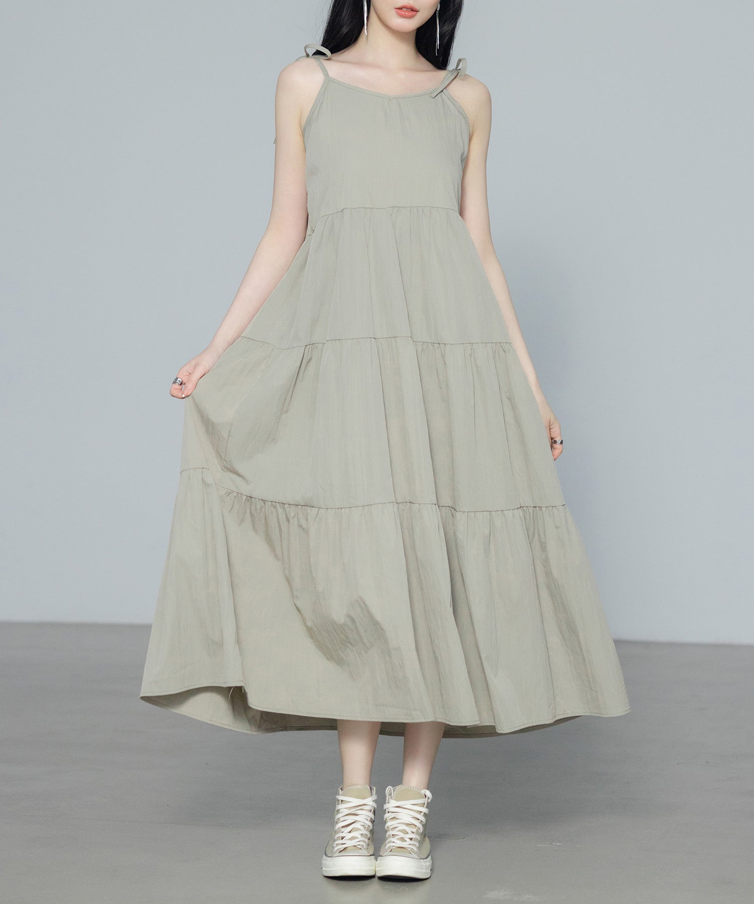 ふんわり広がるディアードキャミワンピースsdpal6213-101-383