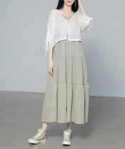 ふんわり広がるディアードキャミワンピースsdpal6213 ダークベージュ