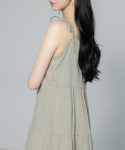 ふんわり広がるディアードキャミワンピースsdpal6213 ダークベージュ