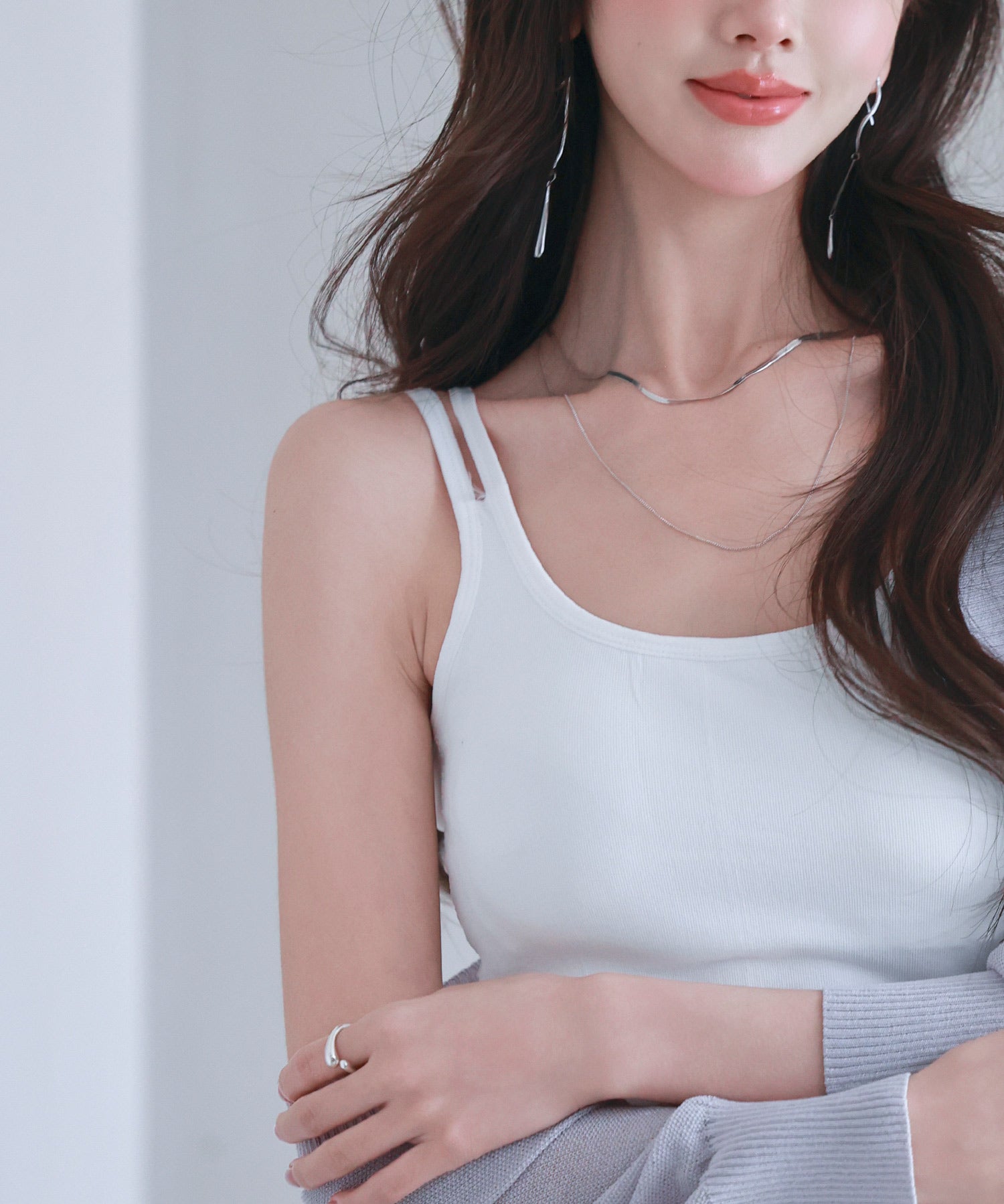 カップ付きクロスキャミソールsdpal7965 ホワイト