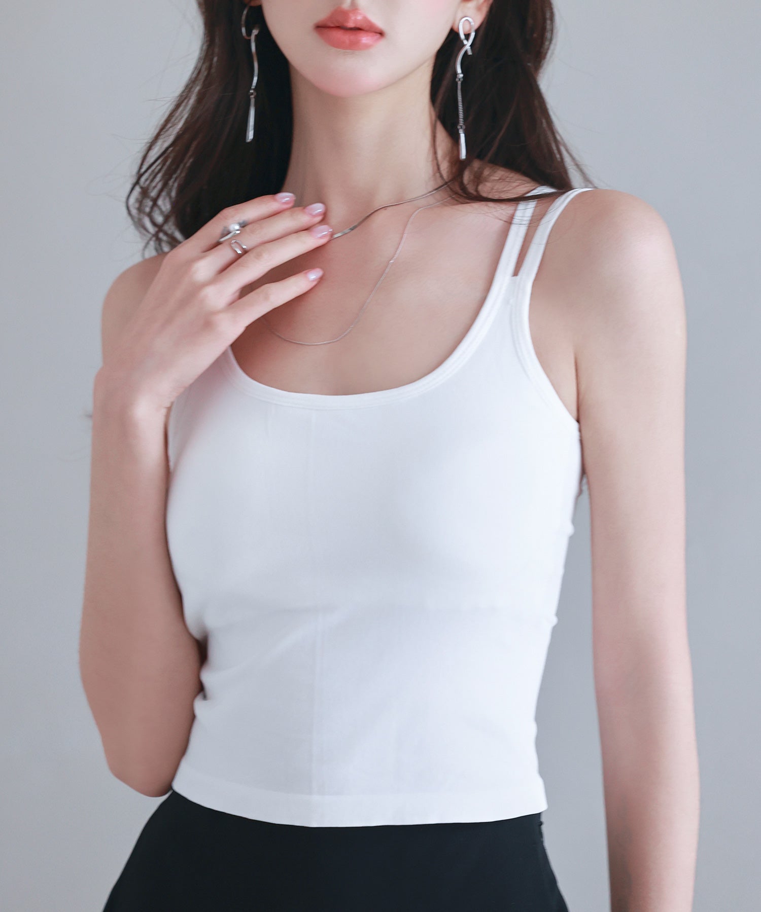 カップ付きクロスキャミソールsdpal7965 ホワイト