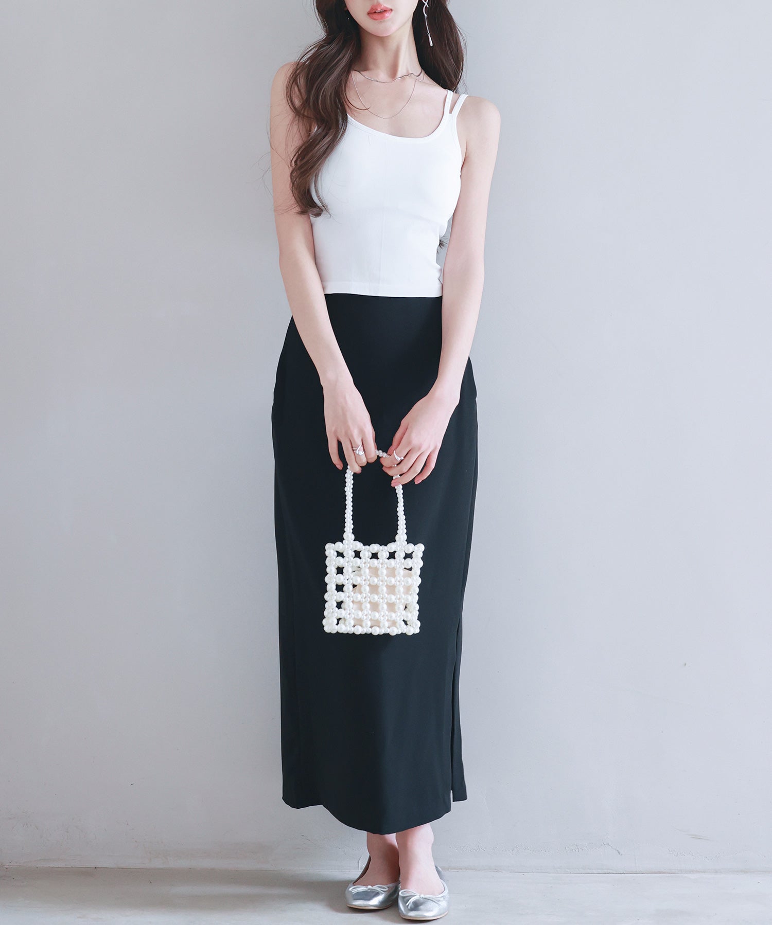 カップ付きクロスキャミソールsdpal7965 ホワイト