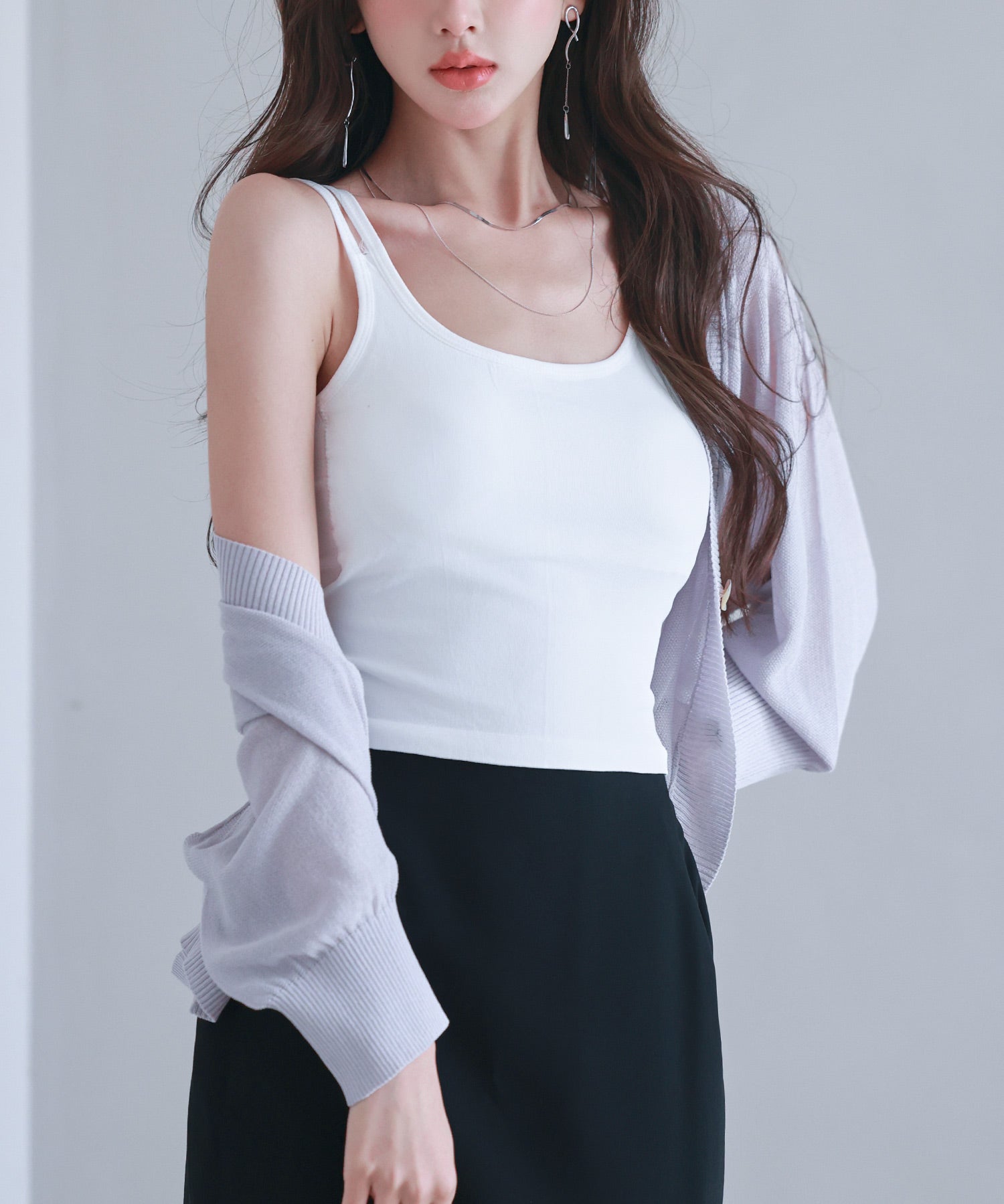 カップ付きクロスキャミソールsdpal7965 ホワイト