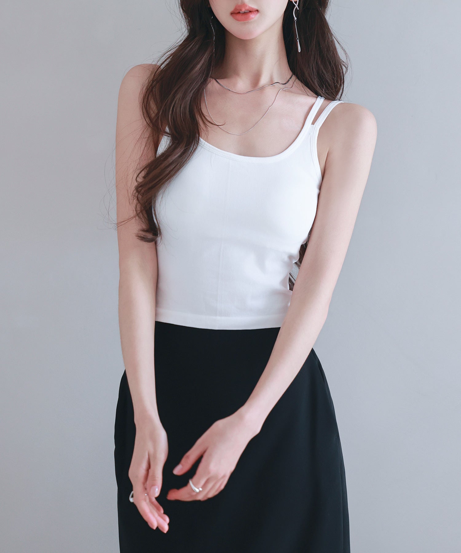 カップ付きクロスキャミソールsdpal7965 ホワイト