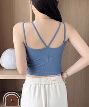 カップ付きクロスキャミソールsdpal7965 ブルー