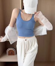 カップ付きクロスキャミソールsdpal7965 ブルー