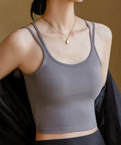 カップ付きクロスキャミソールsdpal7965 チャコール