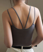 カップ付きクロスキャミソールsdpal7965 チャコール