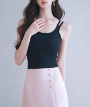 カップ付きクロスキャミソールsdpal7965 ブラック