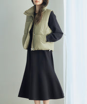 ドローストリング裾中綿ダウンベストsdpal9872 グリーン