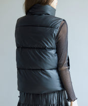 ドローストリング裾中綿ダウンベストsdpal9872 ブラック