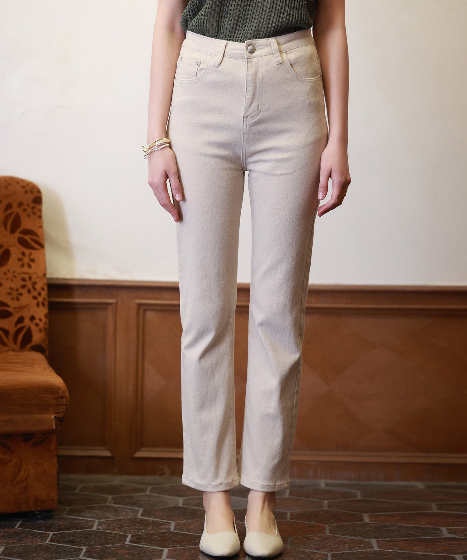 ハイウエストストレートデニムパンツsdpald11-102-14