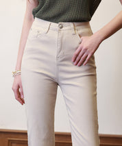 ハイウエストストレートデニムパンツsdpald11 ベージュ