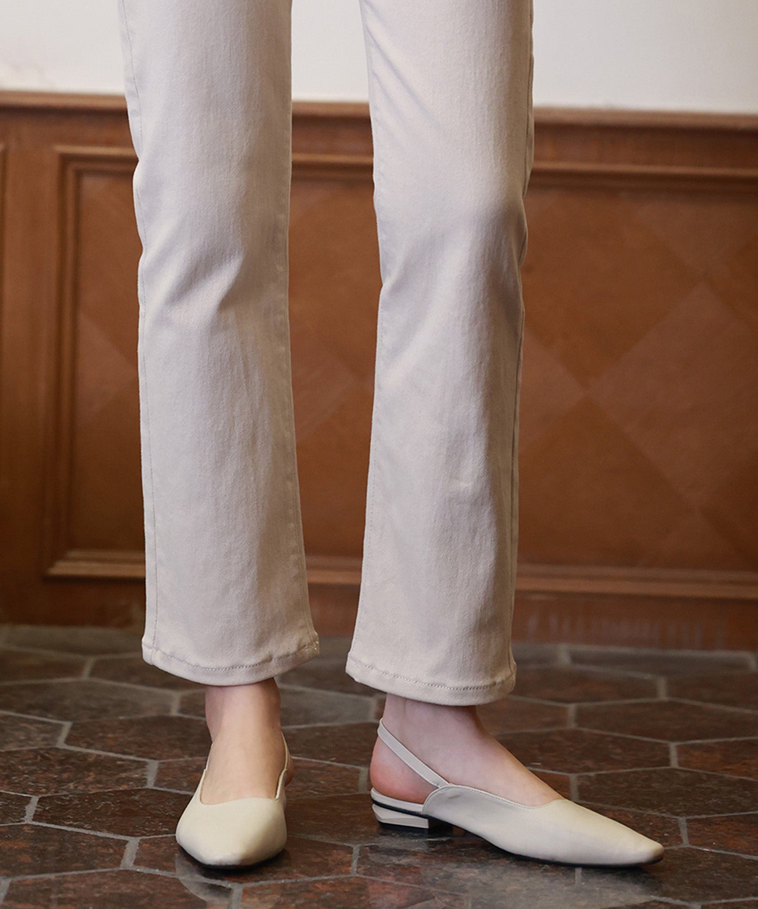 ハイウエストストレートデニムパンツsdpald11 ベージュ