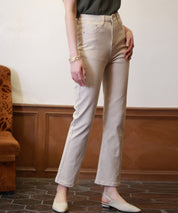 ハイウエストストレートデニムパンツsdpald11 ベージュ