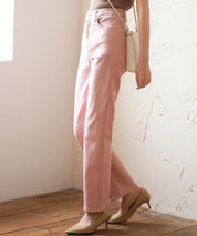 ハイウエストストレートデニムパンツsdpald11 ライトピンク