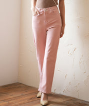 ハイウエストストレートデニムパンツsdpald11 ライトピンク