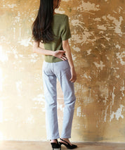 ハイウエストストレートデニムパンツsdpald11 ライトブルー