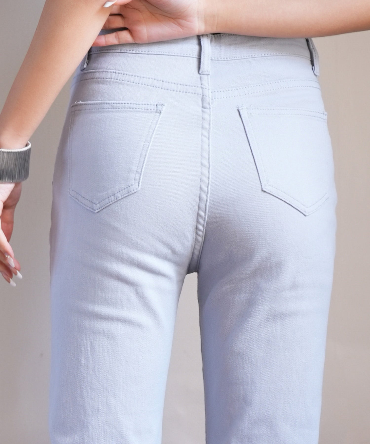 ハイウエストストレートデニムパンツsdpald11 ライトブルー