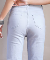 ハイウエストストレートデニムパンツsdpald11 ライトブルー