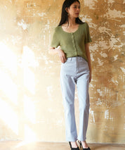 ハイウエストストレートデニムパンツsdpald11 ライトブルー