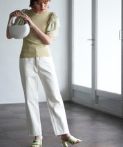 着回し抜群ハイライズデニムパンツsdpald18 アイボリー