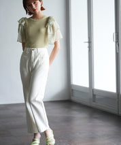 着回し抜群ハイライズデニムパンツsdpald18 アイボリー