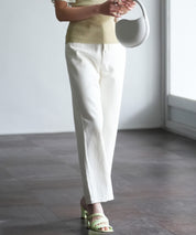 着回し抜群ハイライズデニムパンツsdpald18 アイボリー