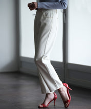 着回し抜群ハイライズデニムパンツsdpald18 アイボリー