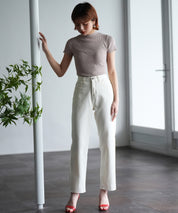 着回し抜群ハイライズデニムパンツsdpald18 アイボリー