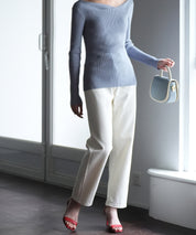 着回し抜群ハイライズデニムパンツsdpald18 アイボリー