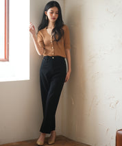 着回し抜群ハイライズデニムパンツsdpald18 ブラック