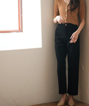 着回し抜群ハイライズデニムパンツsdpald18 ブラック