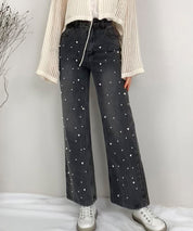 パール装飾ハイウエストデニムパンツsdpald28-103-8