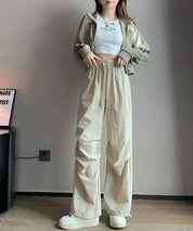 【楽しむ2way】ウエストゴムカーゴパンツsdpalf087 ベージュ