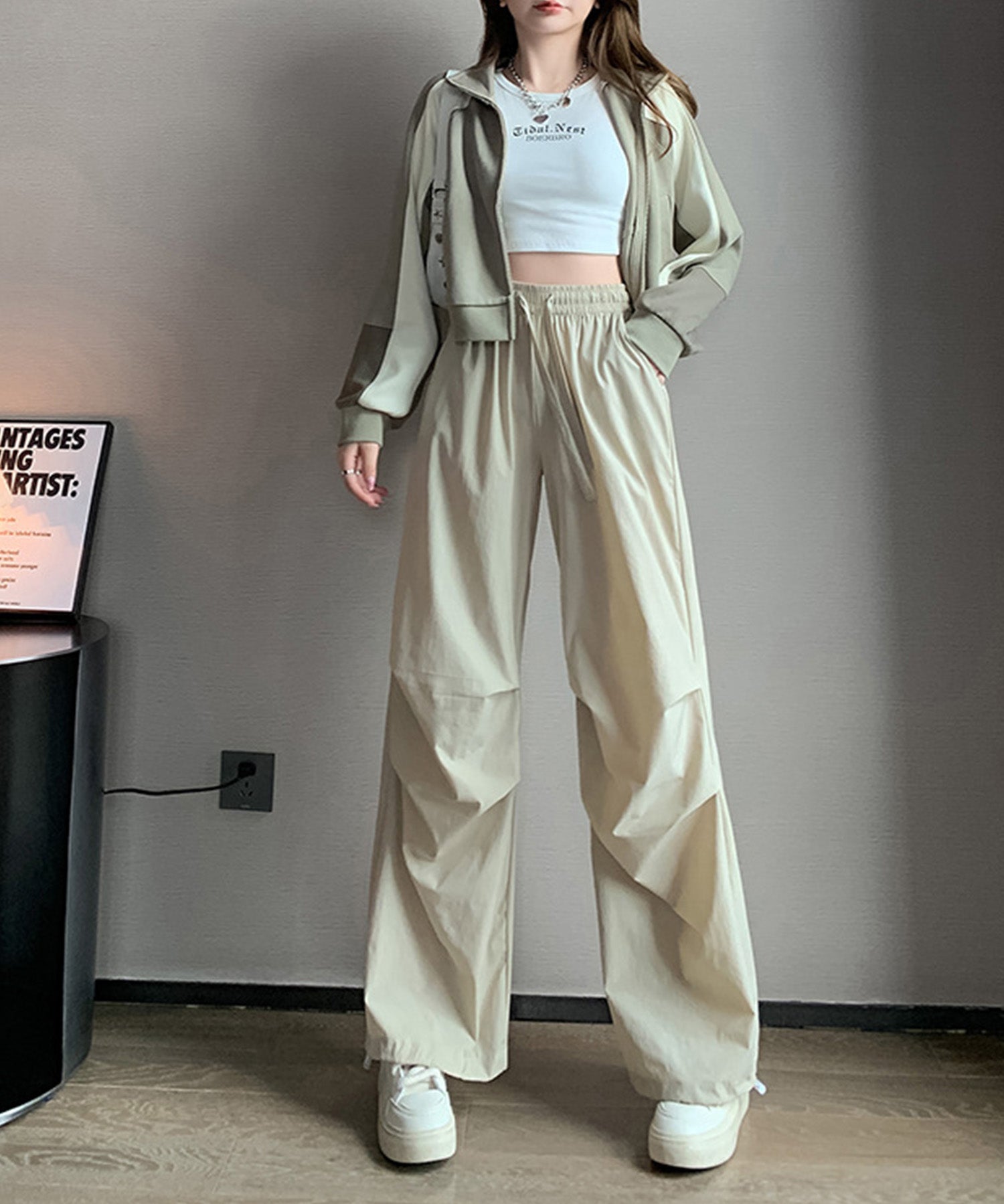 【楽しむ2way】ウエストゴムカーゴパンツsdpalf087 ベージュ