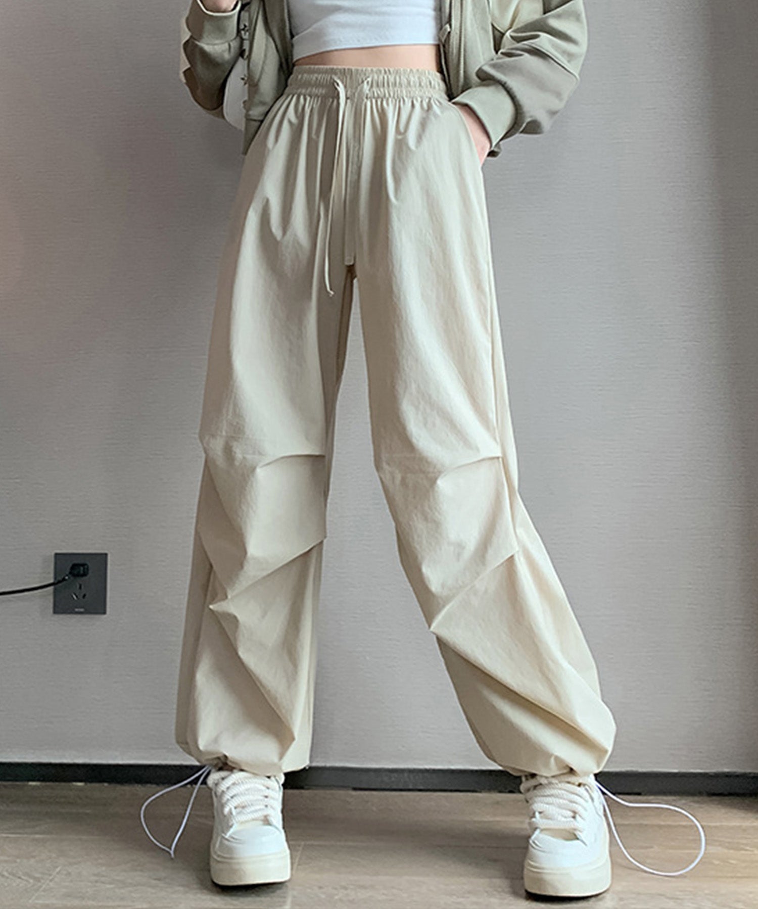 【楽しむ2way】ウエストゴムカーゴパンツsdpalf087 ベージュ