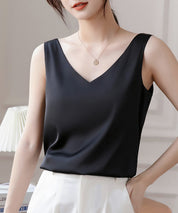 シルクタッチ光沢感ノースリーブトップスsdpalrd09 ブラック