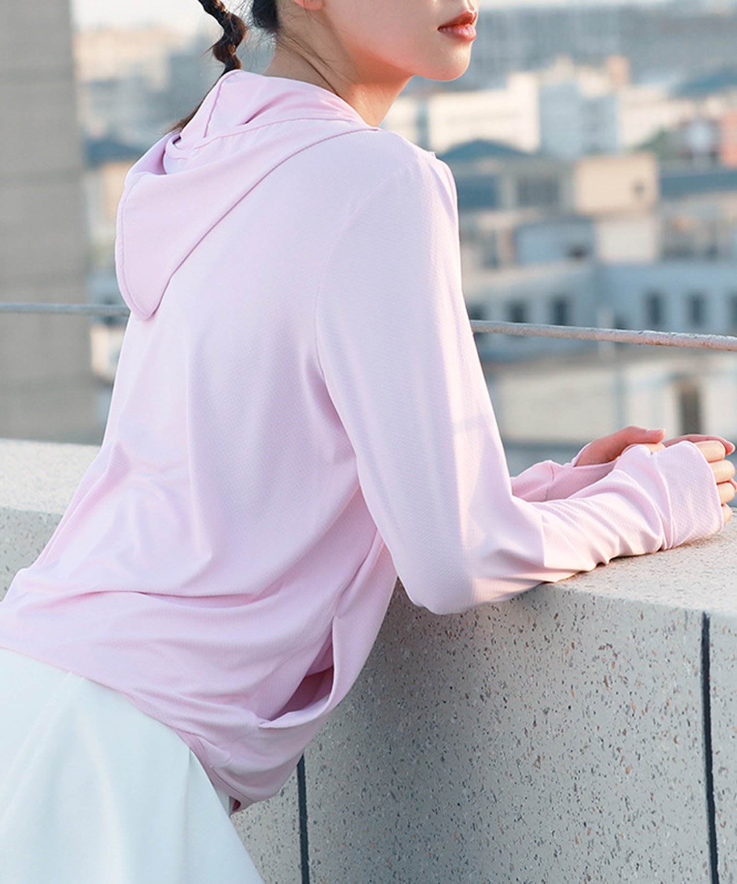 着るだけ、楽ちん紫外線対策ジップアップパーカーsdpalw003 ピンク