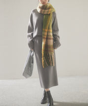 大判タイプなチェック柄マフラーsdpalywm04 グリーン